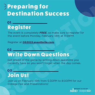 Destination Success social media post.