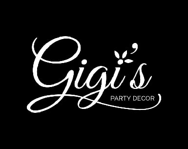 Dark version of Gigi's Party Decor logo.