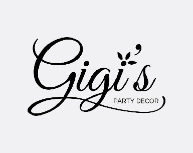 Light version of Gigi's Party Decor logo.