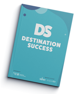 Destination Success booklet opened and closed.